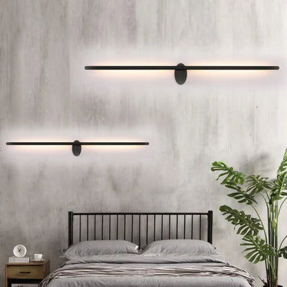 DecorBites™ Contemporary LED Wall Sconce - Slim Metal Design with Natural Light - 21.5"/28"/36" Width - Black Finish for Bedroom Mounting