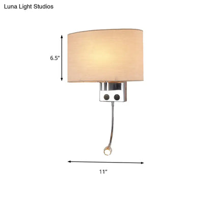 Aplique de pared LED contemporáneo DecorBites™ con pantalla de tela - Cromo/Champán, montaje ovalado