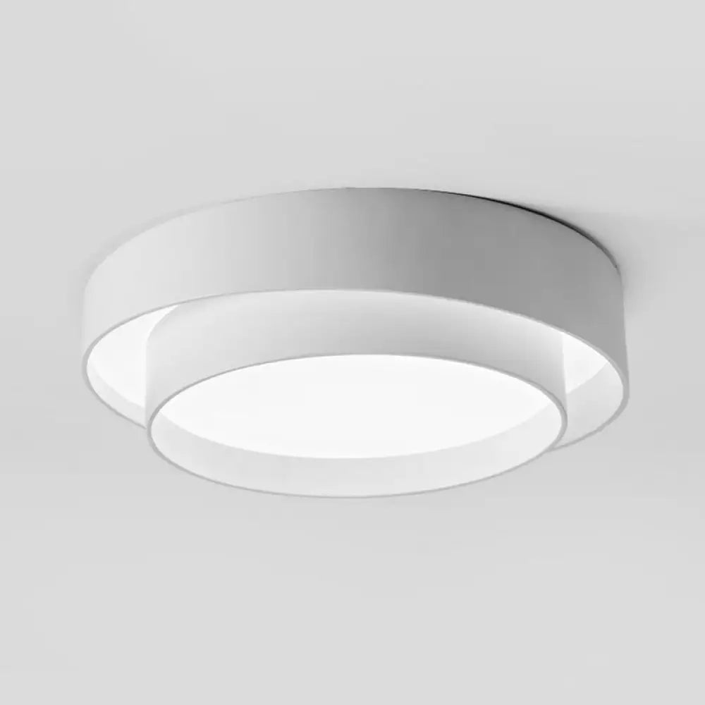 DecorBites™ DecorBites™ Contemporary LED White Bedroom Ceiling Light - Circular Acrylic Flush Mount