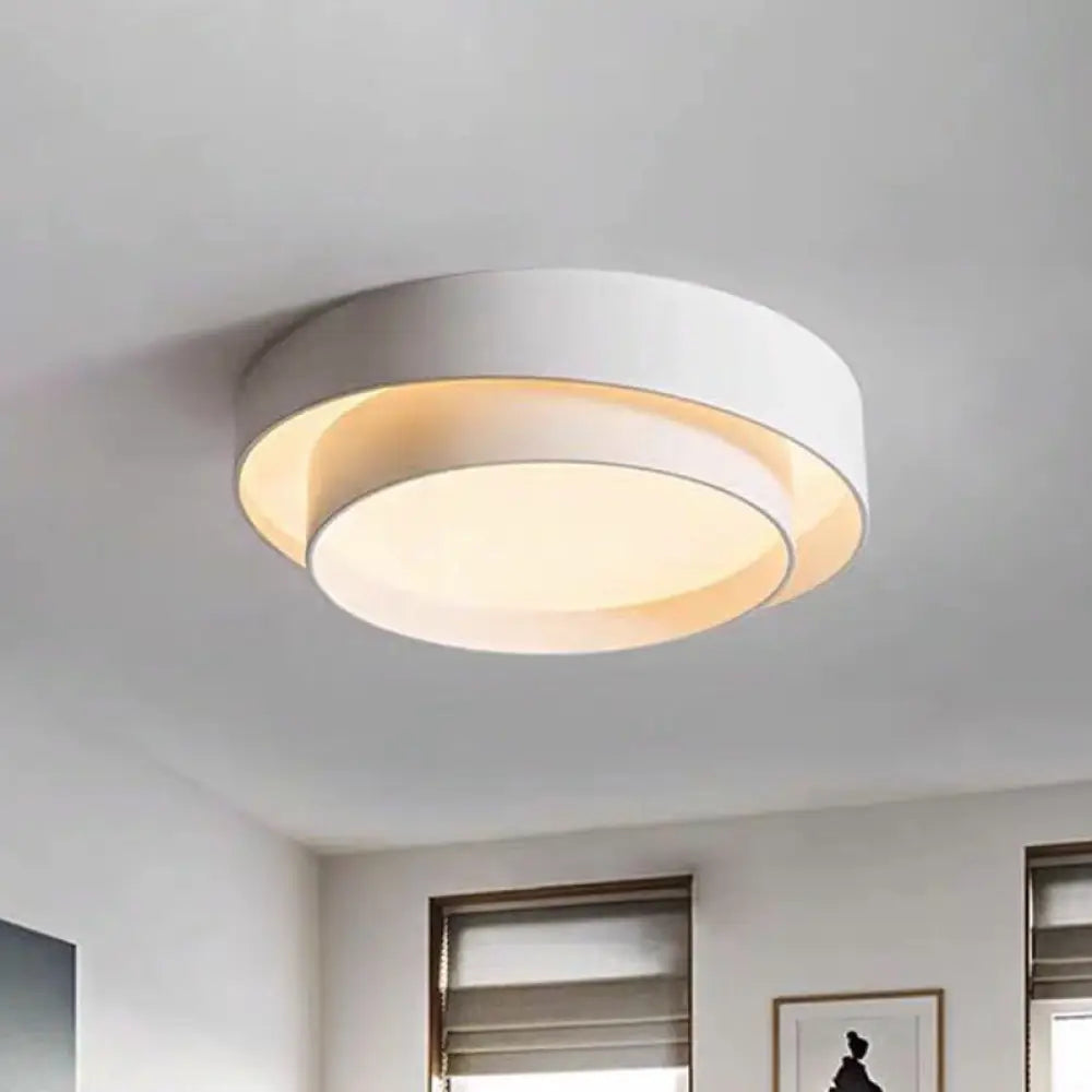 DecorBites™ DecorBites™ Contemporary LED White Bedroom Ceiling Light - Circular Acrylic Flush Mount