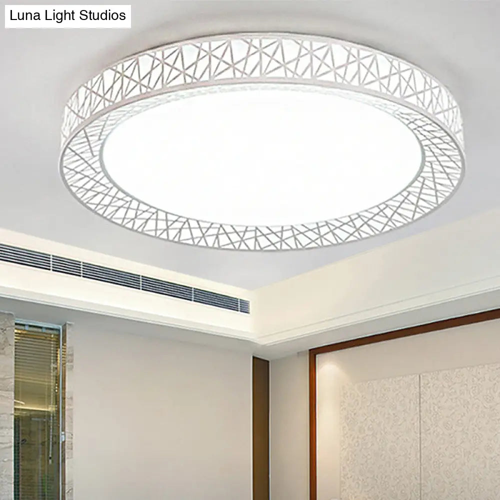 DecorBites™ Contemporary LED White Flush Mount Lamp for Bedroom - 15"/19"/23" Wide Ring Acrylic Flush Lighting Fixture