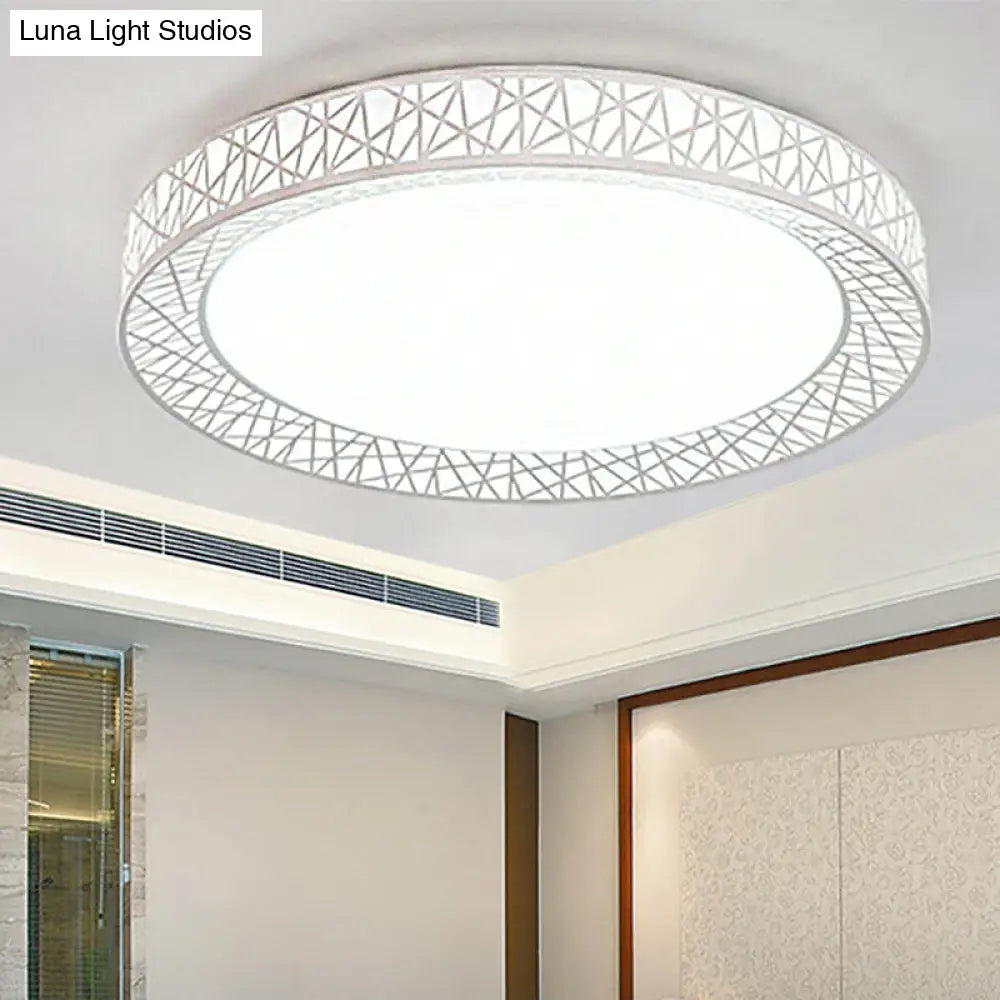 DecorBites™ Contemporary LED White Flush Mount Lamp for Bedroom - 15"/19"/23" Wide Ring Acrylic Flush Lighting Fixture