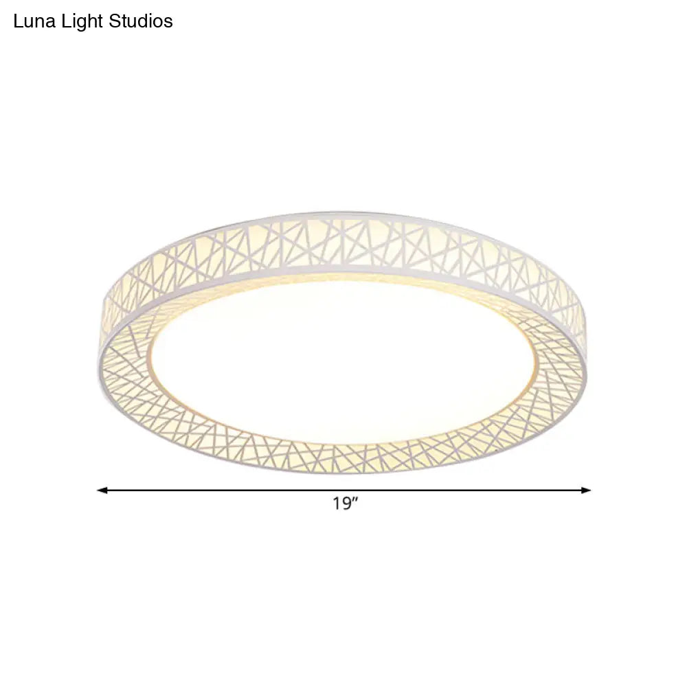 DecorBites™ Contemporary LED White Flush Mount Lamp for Bedroom - 15"/19"/23" Wide Ring Acrylic Flush Lighting Fixture