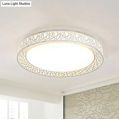 DecorBites™ Contemporary LED White Flush Mount Lamp for Bedroom - 15"/19"/23" Wide Ring Acrylic Flush Lighting Fixture