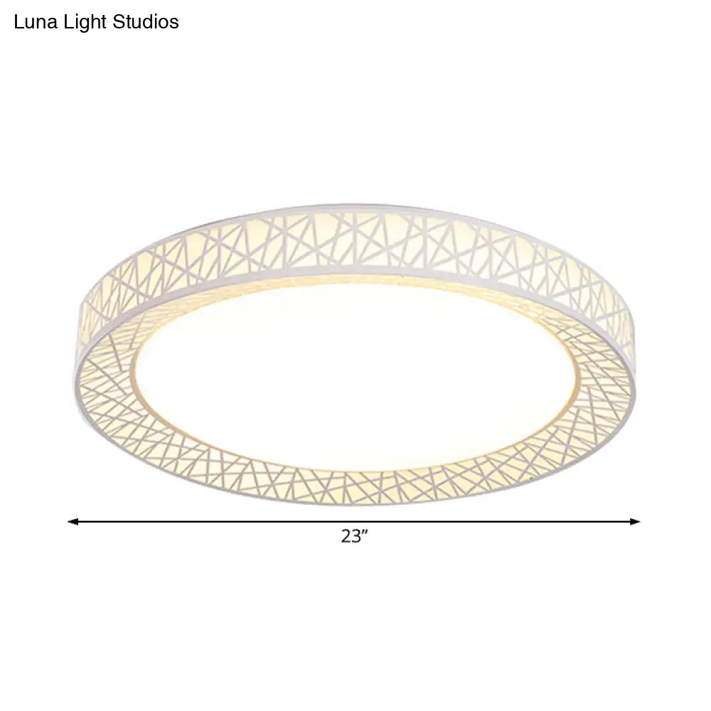 DecorBites™ Contemporary LED White Flush Mount Lamp for Bedroom - 15"/19"/23" Wide Ring Acrylic Flush Lighting Fixture