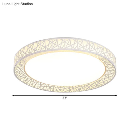 DecorBites™ Contemporary LED White Flush Mount Lamp for Bedroom - 15"/19"/23" Wide Ring Acrylic Flush Lighting Fixture