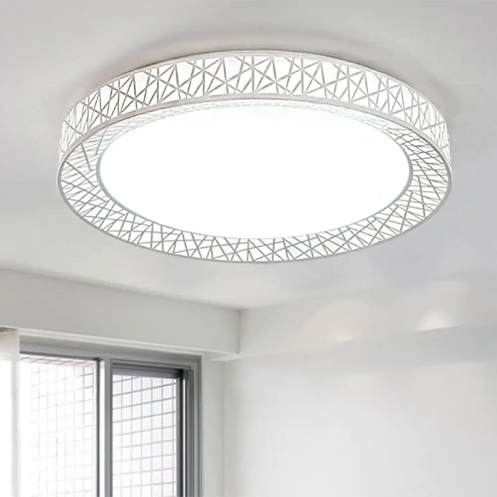 DecorBites™ Contemporary LED White Flush Mount Lamp for Bedroom - 15"/19"/23" Wide Ring Acrylic Flush Lighting Fixture