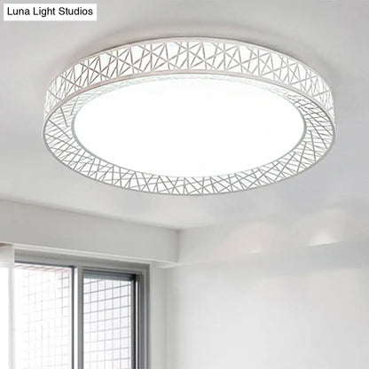 DecorBites™ Contemporary LED White Flush Mount Lamp for Bedroom - 15"/19"/23" Wide Ring Acrylic Flush Lighting Fixture