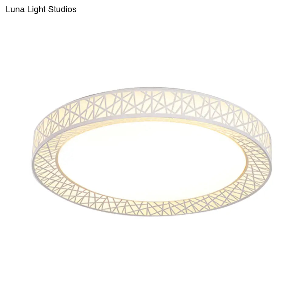 DecorBites™ Contemporary LED White Flush Mount Lamp for Bedroom - 15"/19"/23" Wide Ring Acrylic Flush Lighting Fixture