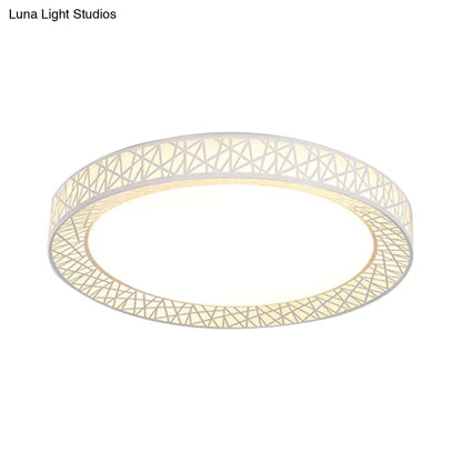 DecorBites™ Contemporary LED White Flush Mount Lamp for Bedroom - 15"/19"/23" Wide Ring Acrylic Flush Lighting Fixture