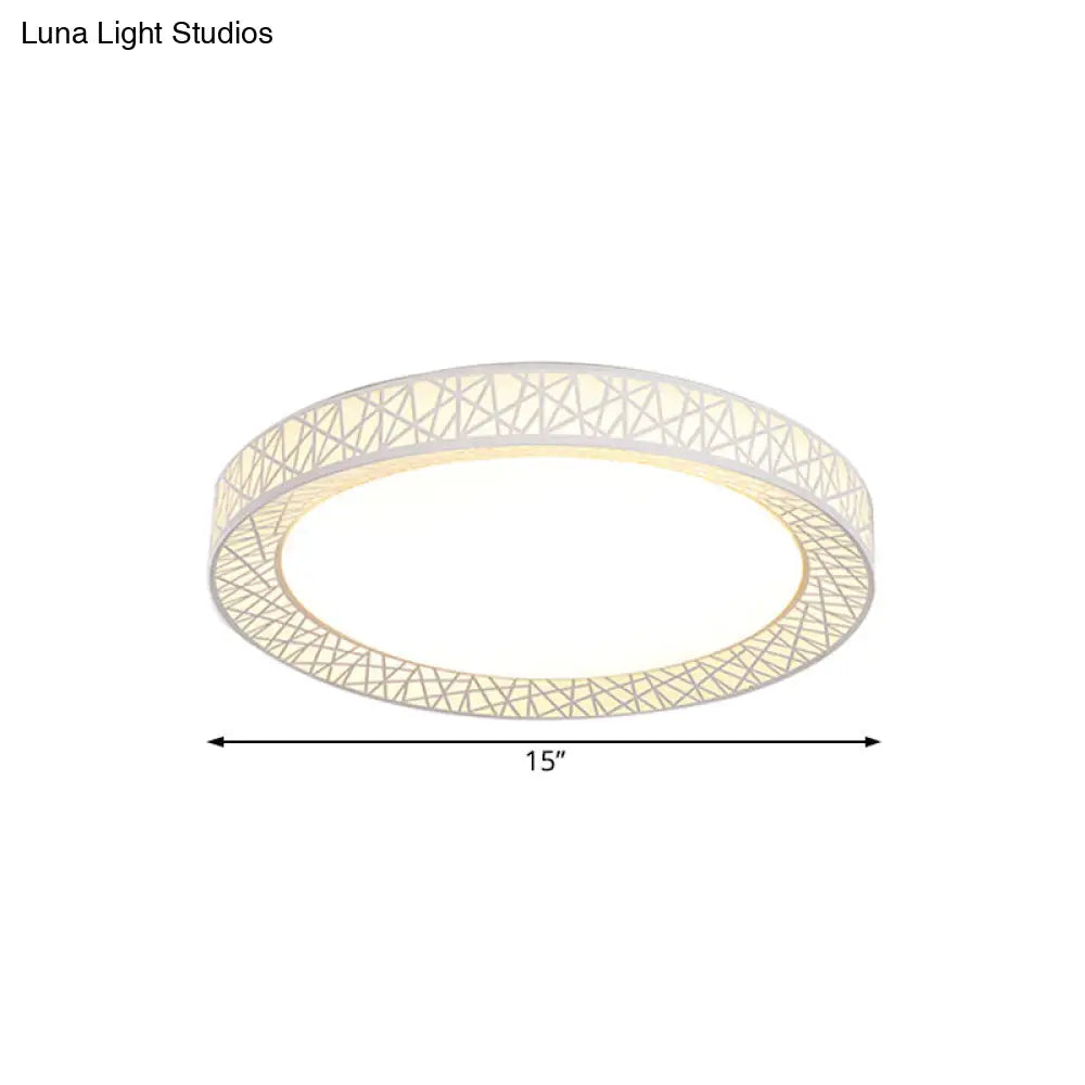 DecorBites™ Contemporary LED White Flush Mount Lamp for Bedroom - 15"/19"/23" Wide Ring Acrylic Flush Lighting Fixture