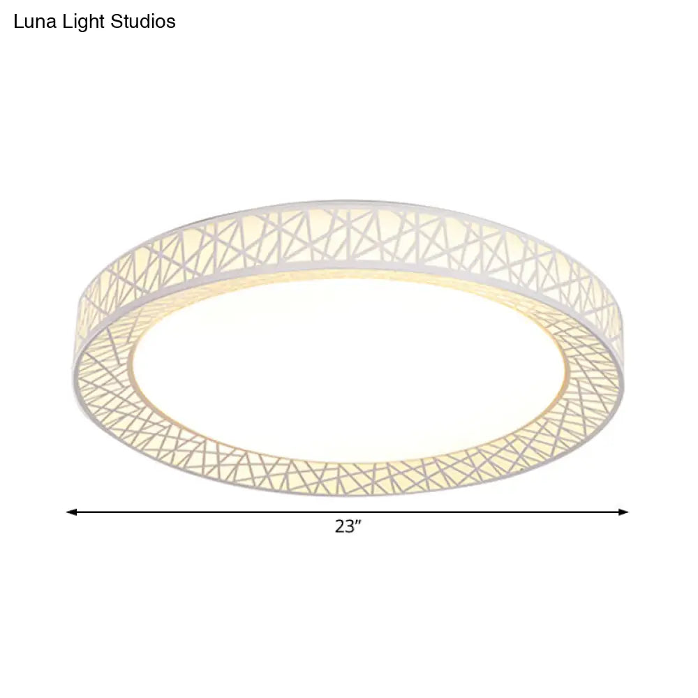 DecorBites™ Contemporary LED White Flush Mount Lamp for Bedroom - 15"/19"/23" Wide Ring Acrylic Flush Lighting Fixture