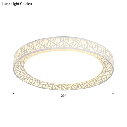 DecorBites™ Contemporary LED White Flush Mount Lamp for Bedroom - 15"/19"/23" Wide Ring Acrylic Flush Lighting Fixture