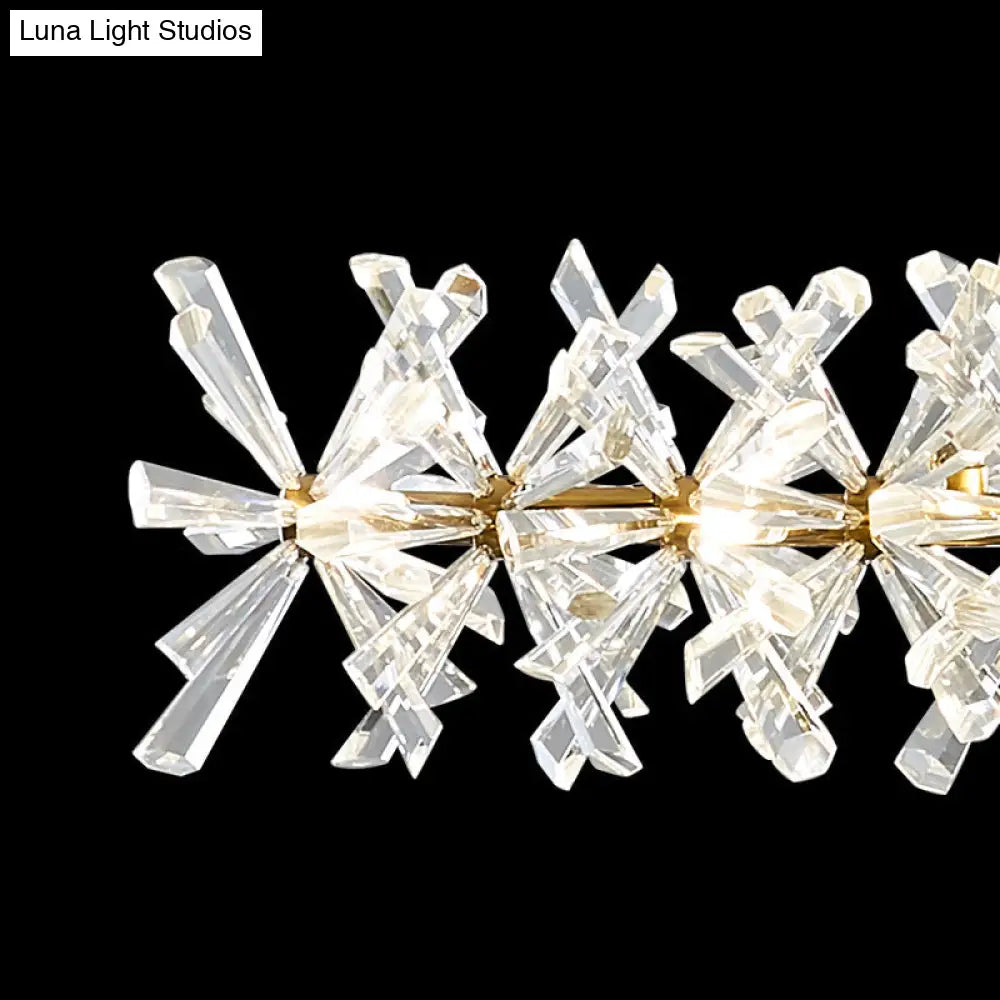 DecorBites™ Contemporary Linear Crystal Island Lamp with 16 Hanging Lights - Perfect for Living Room