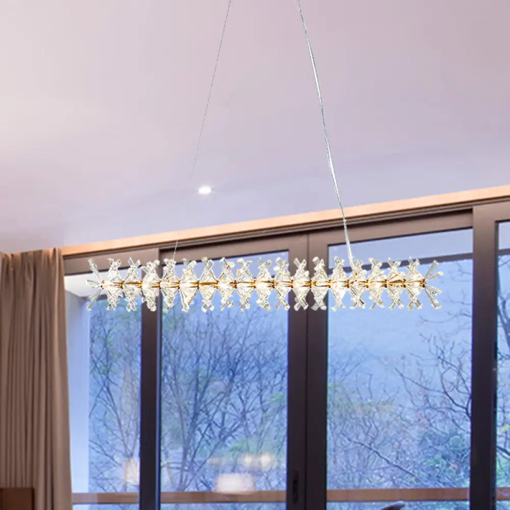 DecorBites™ Contemporary Linear Crystal Island Lamp with 16 Hanging Lights - Perfect for Living Room