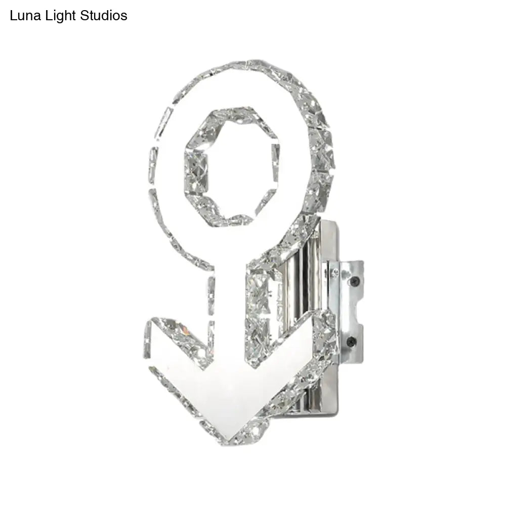 Lámpara de pared DecorBites™ con diseño contemporáneo masculino - Iluminación LED para pasillo con bloques de cristal en acero inoxidable - Luz cálida/blanca