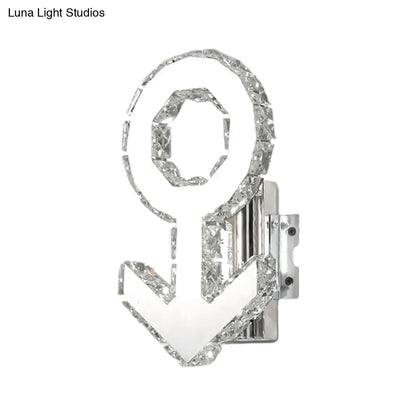 Lámpara de pared DecorBites™ con diseño contemporáneo masculino - Iluminación LED para pasillo con bloques de cristal en acero inoxidable - Luz cálida/blanca