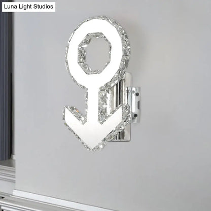 Lámpara de pared DecorBites™ con diseño contemporáneo masculino - Iluminación LED para pasillo con bloques de cristal en acero inoxidable - Luz cálida/blanca
