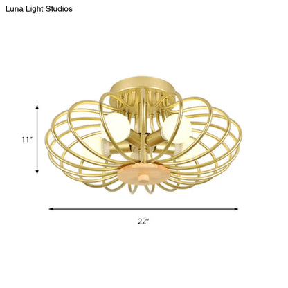 Lámpara de techo empotrada DecorBites™ Contemporary Melon en color dorado: perfecta para pasillos.