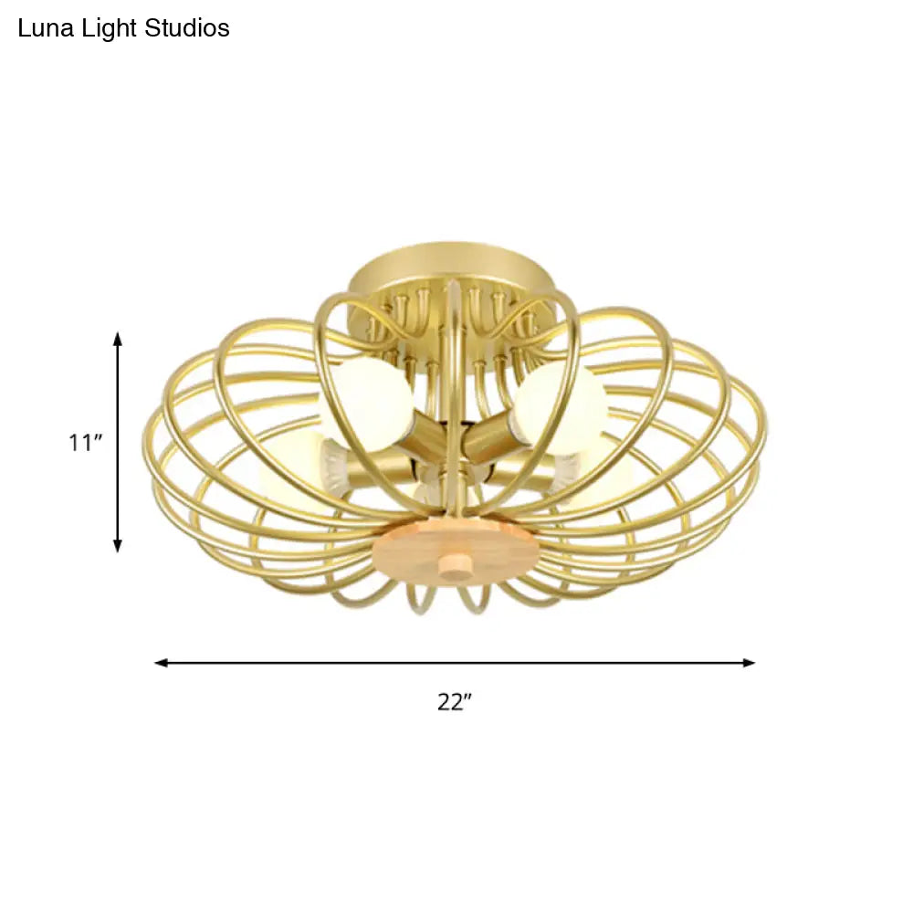 Lámpara de techo empotrada DecorBites™ Contemporary Melon en color dorado: perfecta para pasillos.