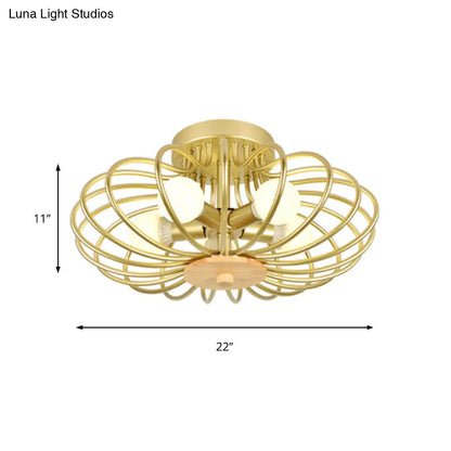 Lámpara de techo empotrada DecorBites™ Contemporary Melon en color dorado: perfecta para pasillos.