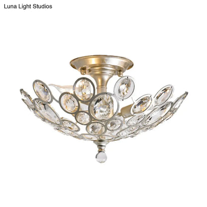 Lámpara de techo empotrada DecorBites™ contemporánea de metal y cristal (3 luces) en color plata