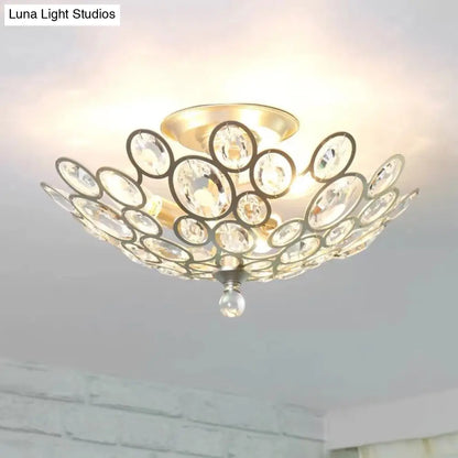 Lámpara de techo empotrada DecorBites™ contemporánea de metal y cristal (3 luces) en color plata