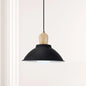 Contemporary Metal and Wood Hanging Pendant Ceiling Light in Black