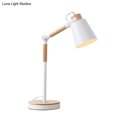 مصباح مكتبي معاصر على شكل جرس معدني - مصباح طاولة ليلي أسود/أبيض بمصباح واحد