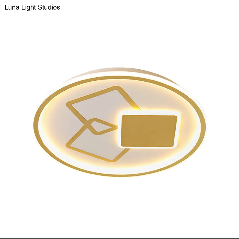 DecorBites™ DecorBites™ Contemporary Metal Black/Gold LED Flush Mount Ceiling Lamp - 16.5"/20.5" Wide - Warm/White Light