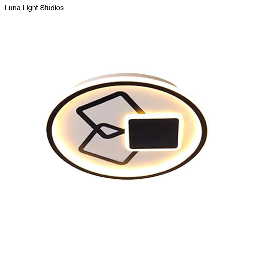 DecorBites™ DecorBites™ Contemporary Metal Black/Gold LED Flush Mount Ceiling Lamp - 16.5"/20.5" Wide - Warm/White Light