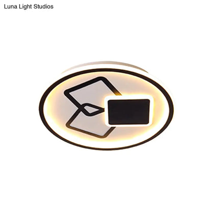 DecorBites™ DecorBites™ Contemporary Metal Black/Gold LED Flush Mount Ceiling Lamp - 16.5"/20.5" Wide - Warm/White Light