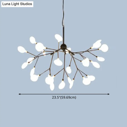 Contemporary Metal Branch Pendant Light with LED Suspension