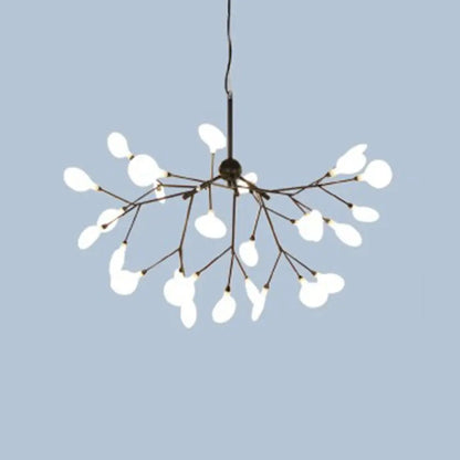 Contemporary Metal Branch Pendant Light with LED Suspension