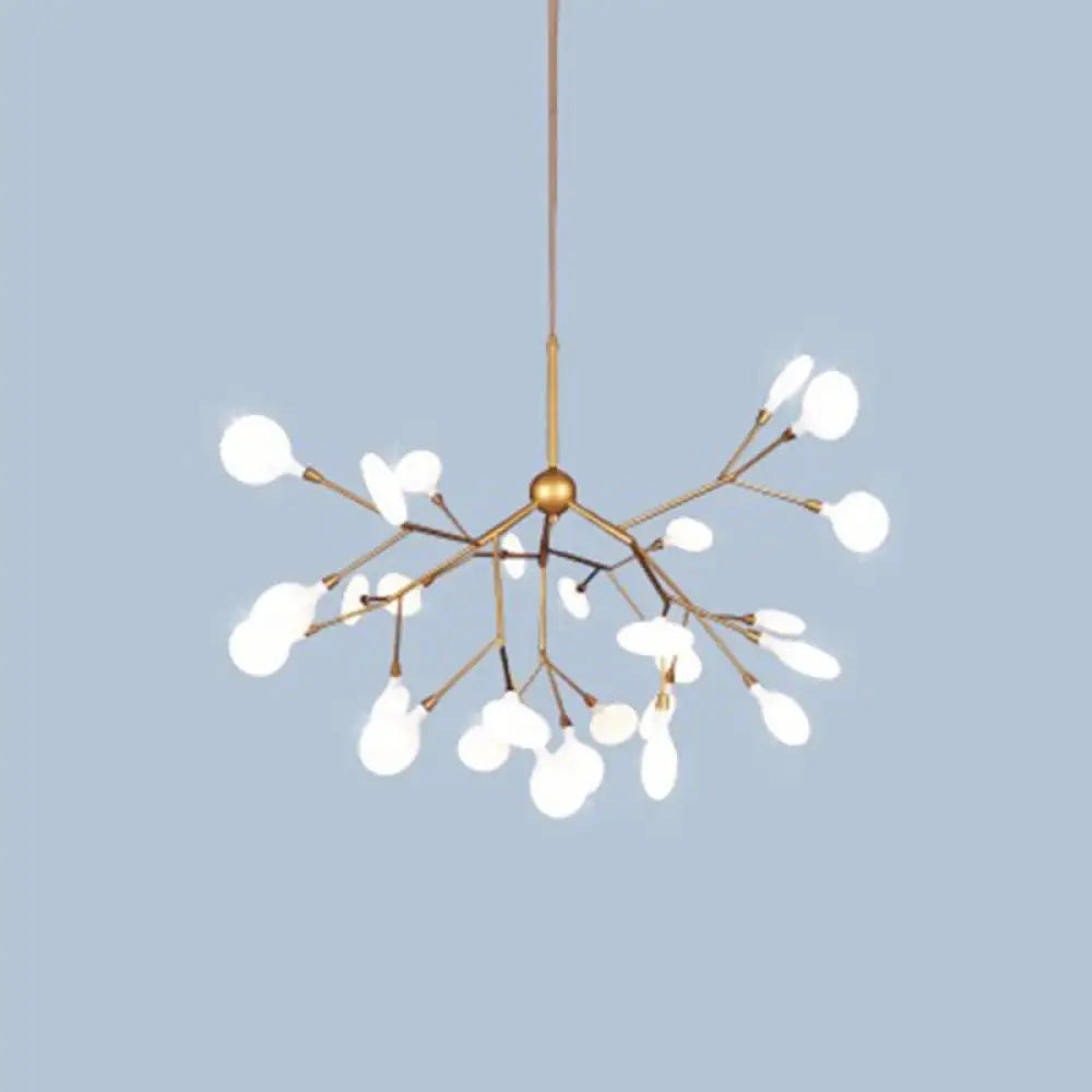 Contemporary Metal Branch Pendant Light with LED Suspension