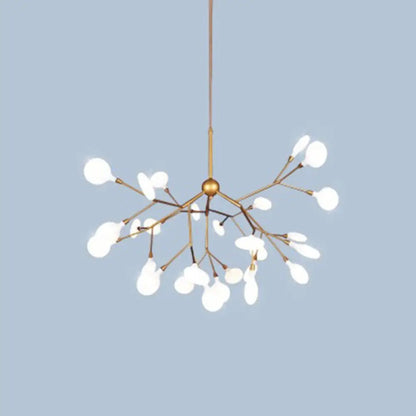 Contemporary Metal Branch Pendant Light with LED Suspension