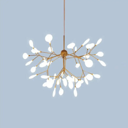 Contemporary Metal Branch Pendant Light with LED Suspension