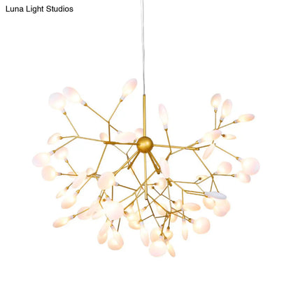 Contemporary Metal Branch Pendant Light with LED Suspension