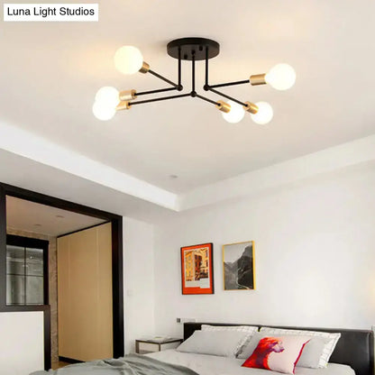DecorBites™ DecorBites™ Contemporary Metal Branching Chandelier – Stylish Semi Flush Ceiling Light for Living Room