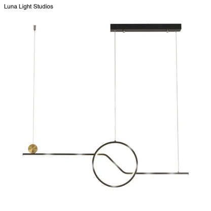 ديكوربايتس™ مصباح سقف معدني معاصر مع مصباح جزيرة LED باللون الأسود لغرفة الطعام، إضاءة دافئة/بيضاء