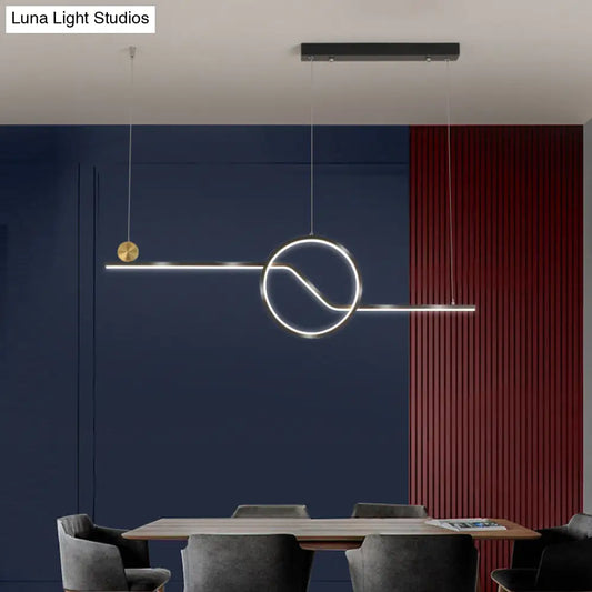 Lámpara de techo contemporánea DecorBites™ de metal con colgante LED tipo isla en color negro para comedor, luz cálida/blanca.