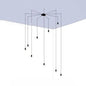 Contemporary Metal Ceiling Pendant Light, Line Hanging 1/3/9 Light Black Design for Living Room