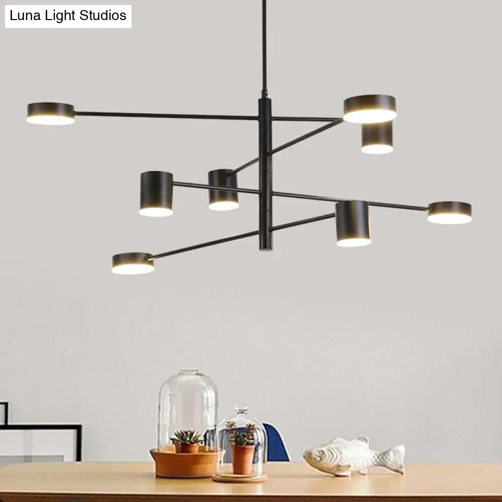 ثريا معدنية معاصرة - 3/4 طبقات، 6/8 مصابيح، قلادة سوداء/ذهبية لغرفة النوم