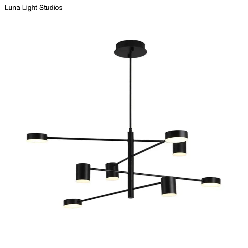 ثريا معدنية معاصرة - 3/4 طبقات، 6/8 مصابيح، قلادة سوداء/ذهبية لغرفة النوم
