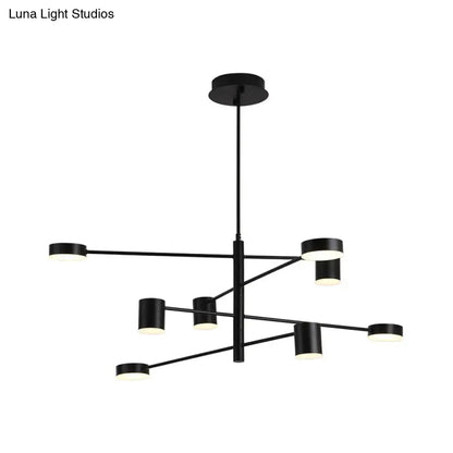 ثريا معدنية معاصرة - 3/4 طبقات، 6/8 مصابيح، قلادة سوداء/ذهبية لغرفة النوم