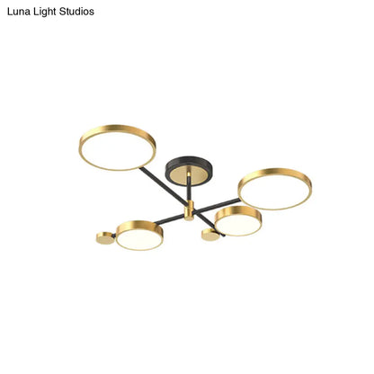 DecorBites™ DecorBites™ Contemporary Metal Circle Chandelier Light Fixtures for Living Room