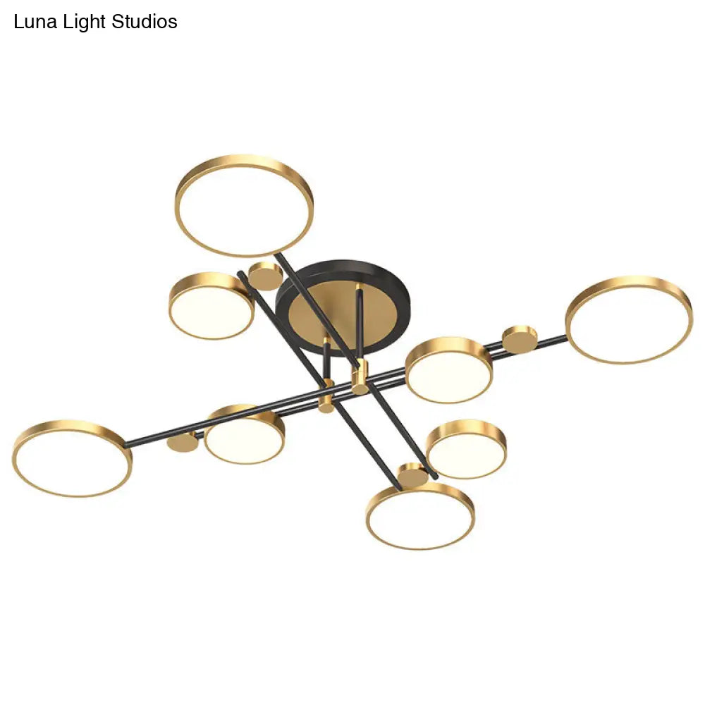 DecorBites™ DecorBites™ Contemporary Metal Circle Chandelier Light Fixtures for Living Room