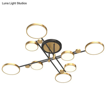 DecorBites™ DecorBites™ Contemporary Metal Circle Chandelier Light Fixtures for Living Room