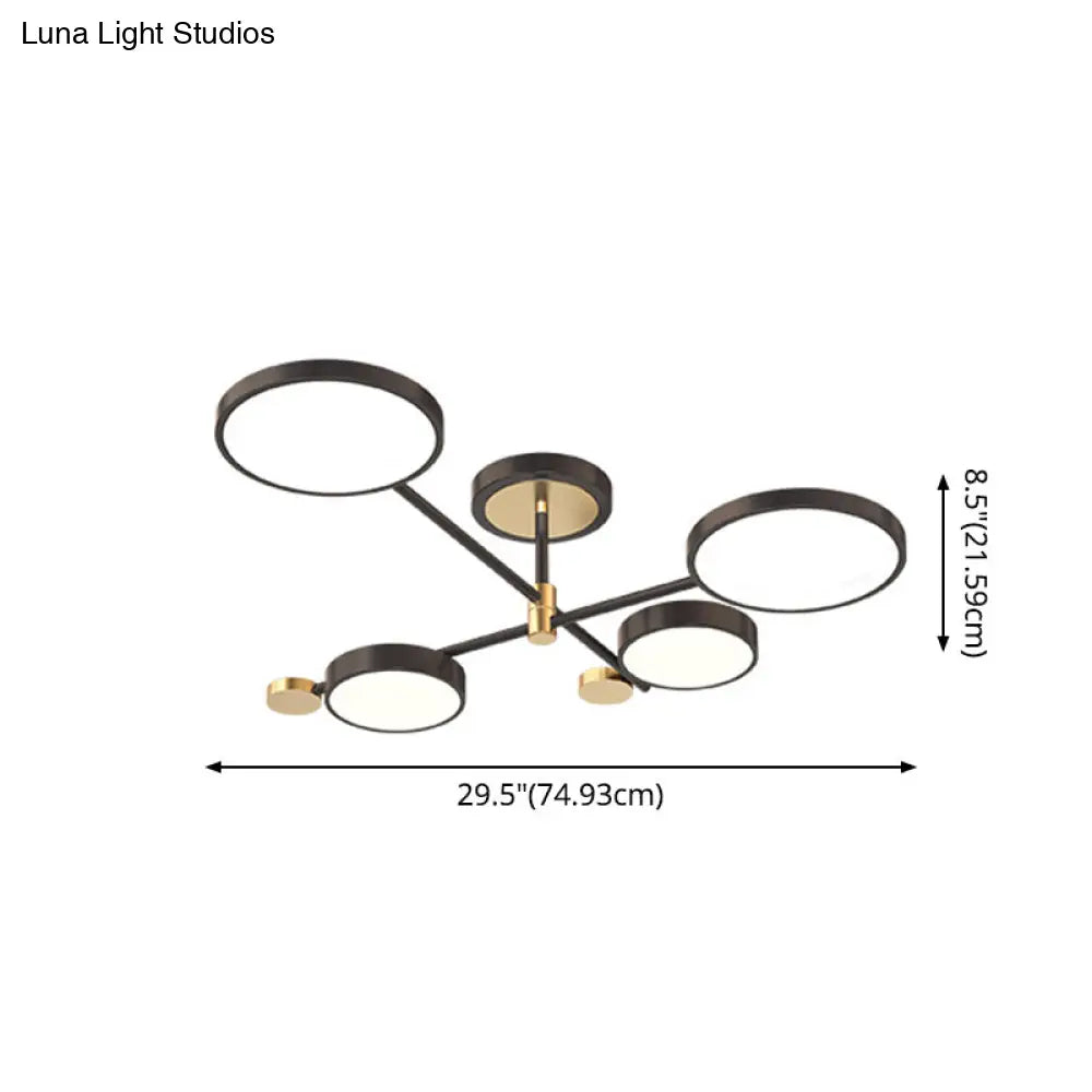 DecorBites™ DecorBites™ Contemporary Metal Circle Chandelier Light Fixtures for Living Room