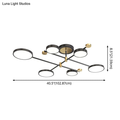 DecorBites™ DecorBites™ Contemporary Metal Circle Chandelier Light Fixtures for Living Room